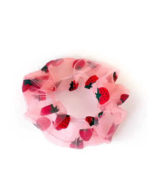 Organza Scrunchie Strawberry