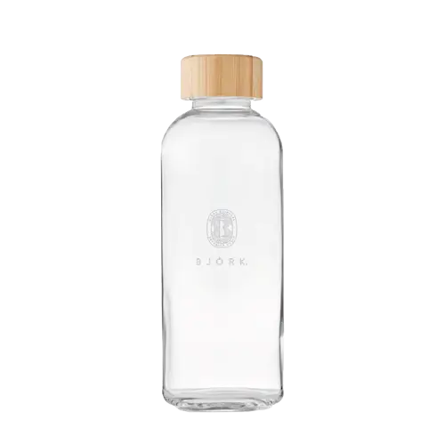 Bjork Glass Water Bottle 650ml, Bamboo Lid