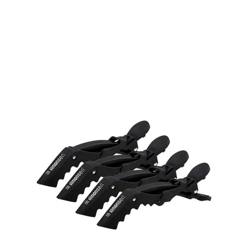 Crocodile hair clips 4 st, Svarta