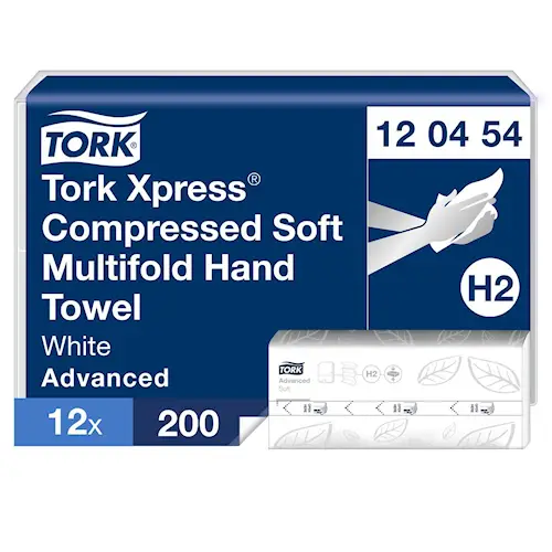 Tork Tørkeark Advanced Soft M komprimert 2L H2  Bunt på 200stk ark ikke sekk