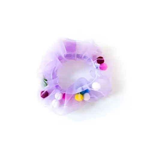 Organza Scrunchie Pompom