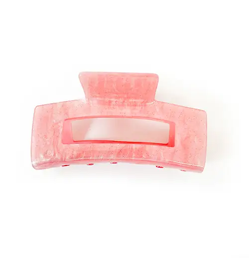 Onfleek Hairclip Square Peony Pink Marble 9cm